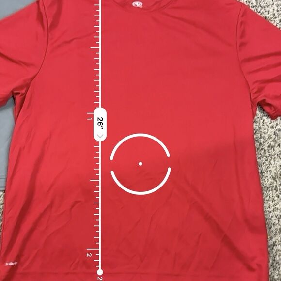 Athletic Works DriWorks Knit Shirt Mens Sz L /XL Gray Red Short Sleeve Crew Neck - Picture 12 of 15